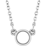 Sterling Silver 4.1 mm Round Bezel Set Solitaire 18" Necklace Mounting