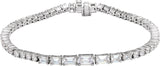 Brc977 / Bracelet / Set / 14K White / Emerald / Lab-Grown Diamond / Lab-Grown Diamond / 5.5 X 3.5Mm :: 4 5/8 Ctw / Si, GH / 7 In / Polished / 4 5/8 Ctw Lab-Grown Diamond Line Bracelet