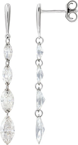 14K White Gold 1 1/2 CTW Lab-Grown Diamond Drilled Diamond Earrings