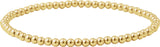 14K Yellow Gold-Filled 3 mm Elastic Bead 6 1/2" Bracelet