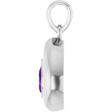 Platinum Natural Amethyst Solitaire Charm/Pendant