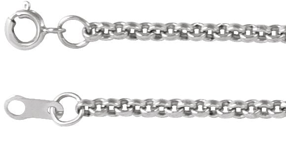 Sterling Silver 2mm Rolo 7" Chain
