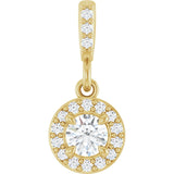 14K Yellow Gold 1/5 CTW Natural Diamond Halo-Style Pendant