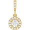 14K Yellow Gold 1/5 CTW Natural Diamond Halo-Style Pendant