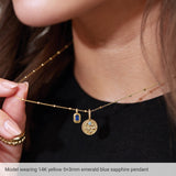 14K White Gold Natural Peridot Charm/Pendant