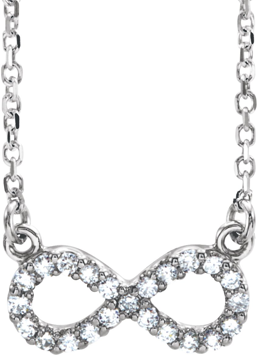14K White Gold 1/6 CTW Natural Diamond Infinity 17" Necklace
