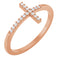 14K Rose Gold .07 CTW Natural Diamond Sideways Cross Ring