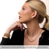 14K Yellow Gold-Filled 3 mm Elastic Bead 6 1/2" Bracelet