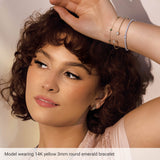 14K Yellow Gold Natural Blue Zircon Bezel Set Solitaire 6 1/2-7 1/2" Bracelet