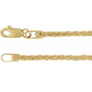 18K 1.9 mm wheat chain