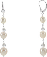 Pearl &amp; Crystal Dangle Earrings