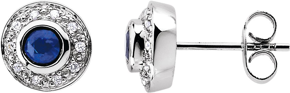 Bezel Set Halo-Style Earrings