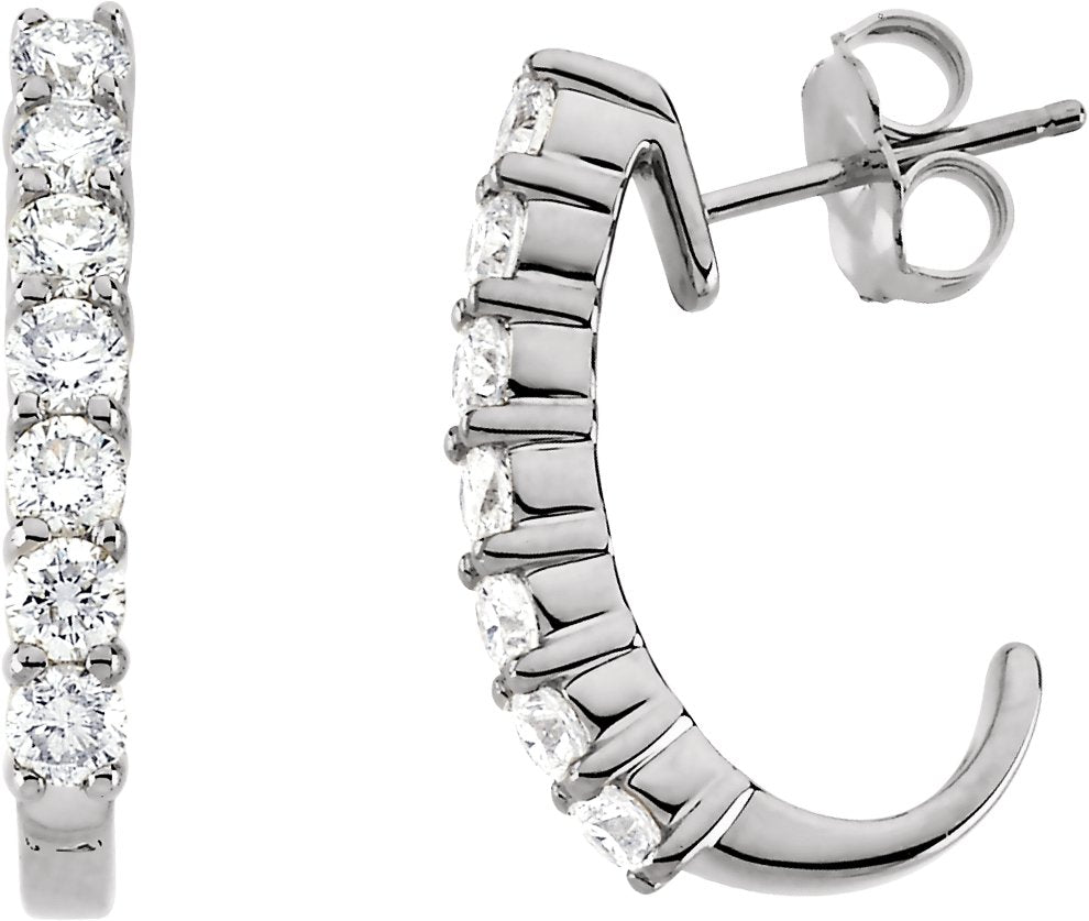 Accented J-Hoop Earrings