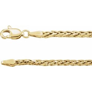 14K 3 mm wheat chain