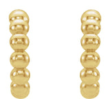 14K Yellow Gold Beaded 12mm Hoop Earrings