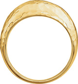 14K Yellow Gold 12mm Hammered Dome Ring