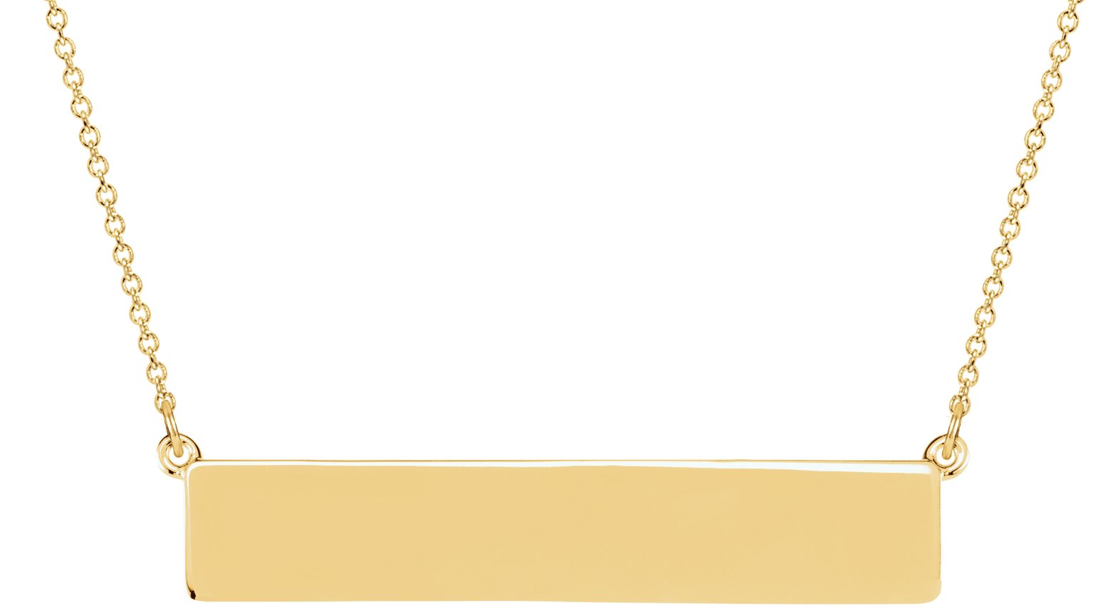 18K Yellow Gold Vermeil Be Posh® Engravable Bar 17 1/2" Necklace