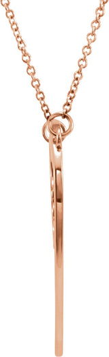 14K Rose Gold "Mom" Heart 17" Necklace