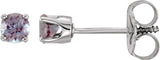 14K White Gold Imitation Alexandrite Youth Earrings