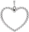 14K White Gold Beaded Heart Pendant