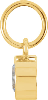 14K Yellow Gold Posh Mommy® Imitation Aquamarine Charm/Pendant