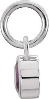 14K White Gold Posh Mommy® Imitation Garnet Charm/Pendant
