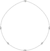 68577 / Set / 14K White Gold / 5-Stone / Lab-Grown Diamond / 3Mm :: 1/2 Ctw / Si1-Si2, GH / Each / Polished / 1/2 Ctw Lab-Grown Diamond Necklace