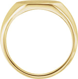 14K Yellow Gold 12x10 mm Geometric Signet Ring