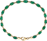 14K Yellow Gold Lab-Grown Emerald 7.25" Bracelet