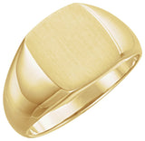 14K Yellow Gold 13x12 mm Rectangle Signet Ring
