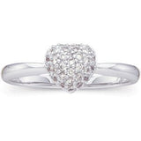 14K White Gold 1/5 CTW Natural Diamond Heart Ring