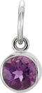 14K White Gold Posh Mommy® Imitation Amethyst Charm/Pendant