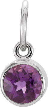 Sterling Silver Posh Mommy® Imitation Amethyst Charm/Pendant