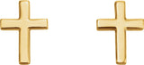 14K Yellow Gold 7.5mm Cross Earrings