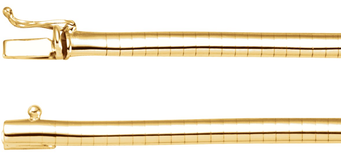14K Yellow Gold 4mm Omega 18" Chain