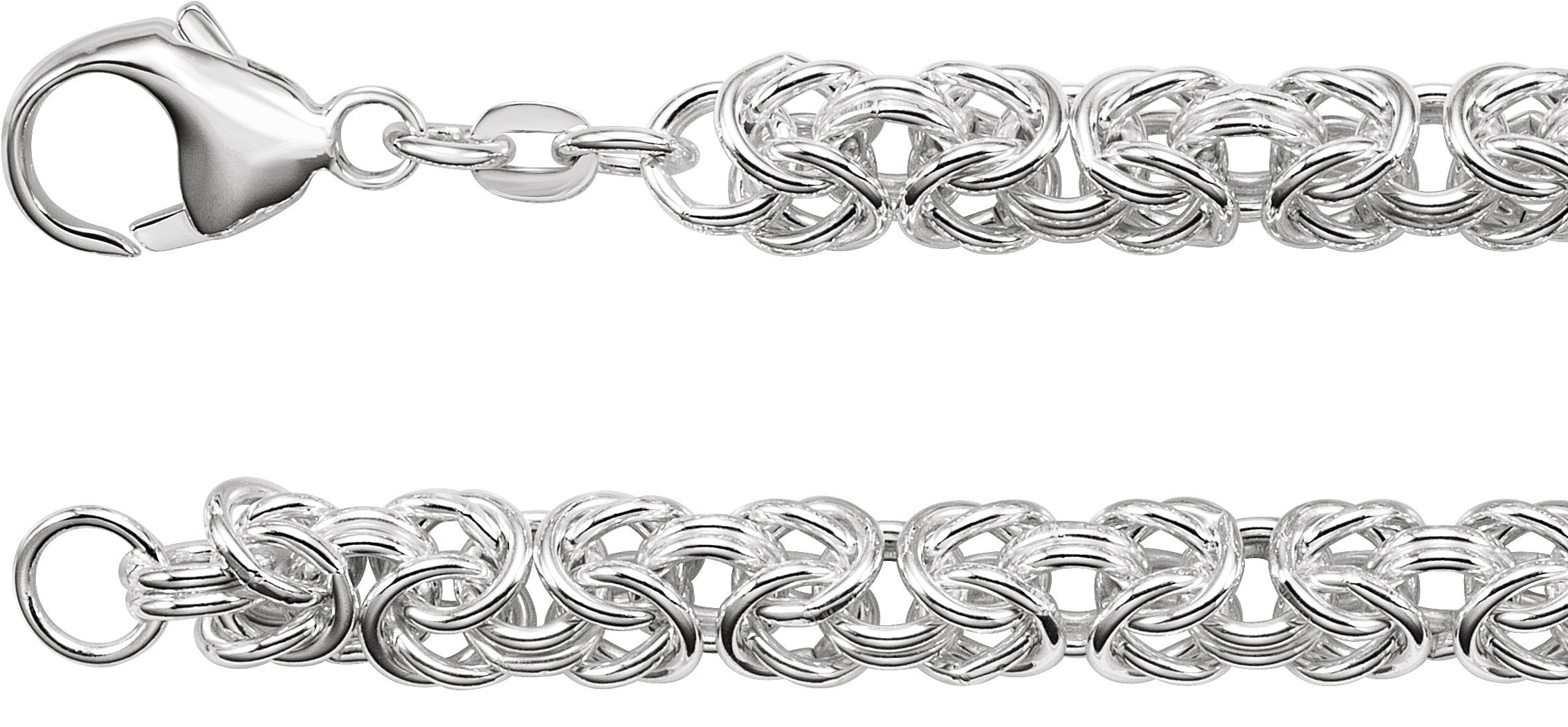 Sterling Silver 6mm Byzantine 7" Chain