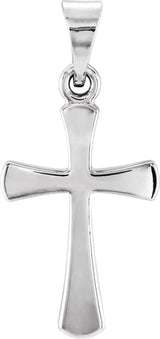 14K White Gold Cross Pendant