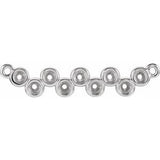 14K White Bezel Set Bar Necklace Center