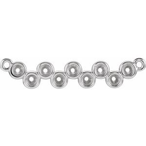 14K White Bezel Set Bar Necklace Center