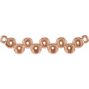 14K Rose Bezel Set Bar Necklace Center