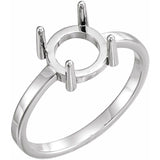 10K X1 White 10mm Round Cabochon Ring Mounting