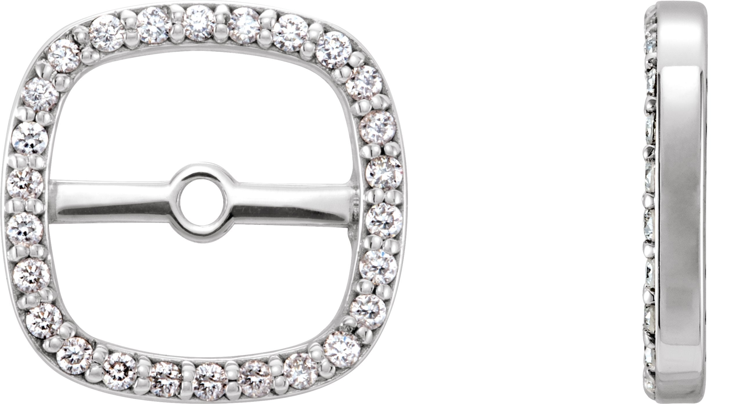 14K White Gold .08 CTW Natural Diamond Halo-Style Earring Jackets