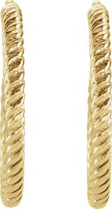 14K Yellow Gold Rope 17 mm Hoop Earrings