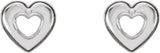 14K White Gold Heart Earrings