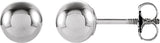 14K White Gold 5mm Ball Stud Earrings