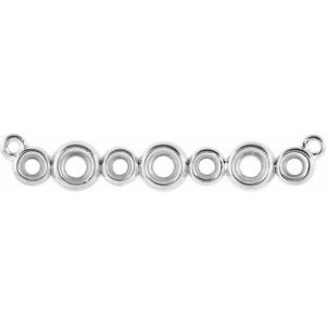 Sterling Silver 2.2 mm Round Bezel Set Bar Necklace Center