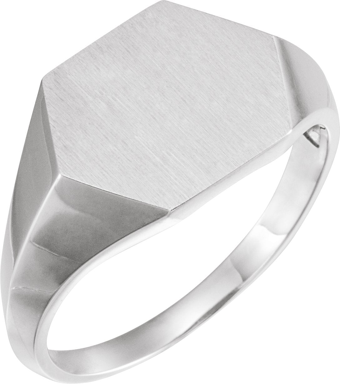 Sterling Silver 14mm Hexagon Signet Ring