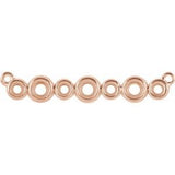 14K Rose 2.2 mm Round Bezel Set Bar Necklace Center