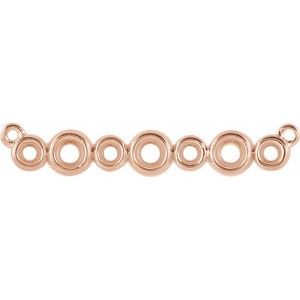 14K Rose 2.2 mm Round Bezel Set Bar Necklace Center