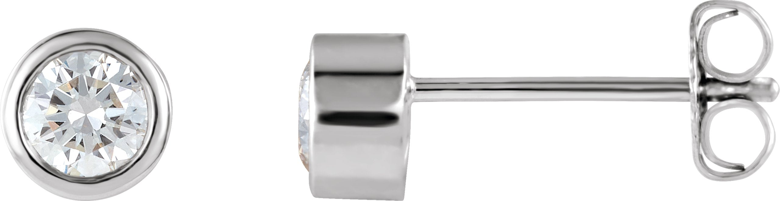 Round Bezel-Set Stud Earrings